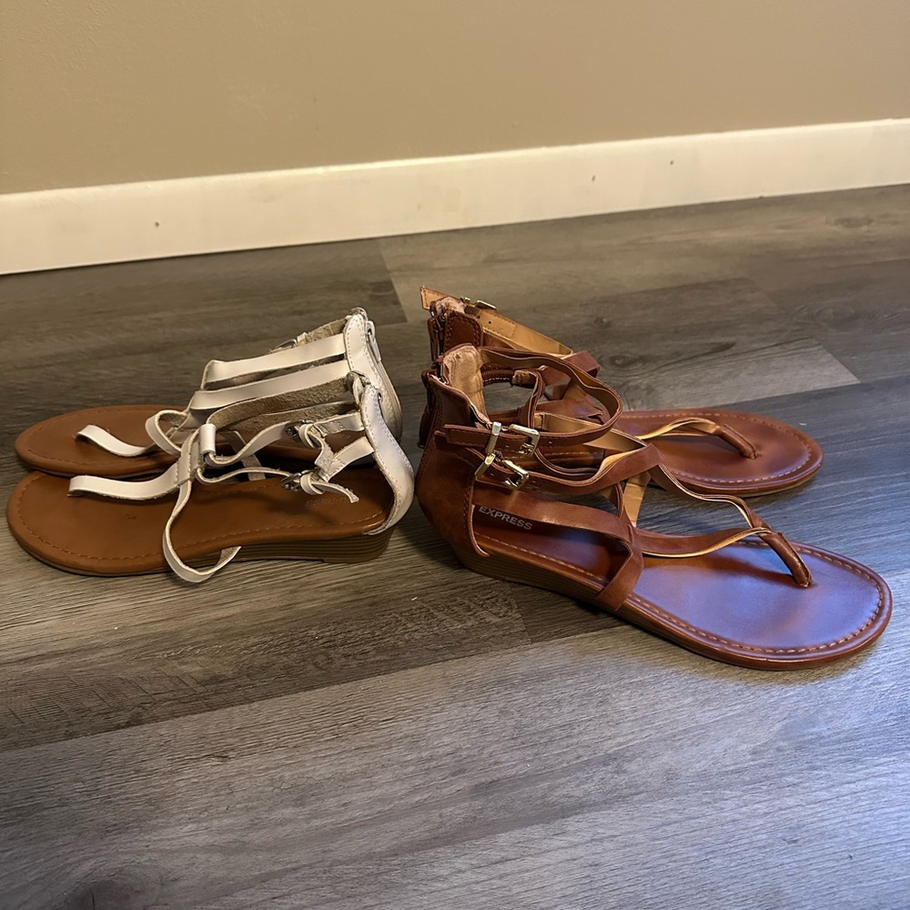 Express Brown and White Sandals - Picture 11 of 12